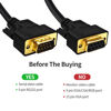 Picture of XANHAM 6.6 Feet(2 Meter) DB9 Straight Through 9 Pin RS232 Serial Extension Cable Double Shielded, Metal Braided&AL-foil, Female to Male, Black, SC902S08FM