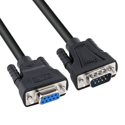 Picture of DTech 1.5ft COM Port Serial Cable Male to Female RS232 Extension 9 Pin Straight Through Cord (0.5 Meter, Black)