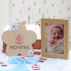 Picture of Baby Monthly Milestone, Wooden Baby Milestone Signs, Monthly Milestone Wood Discs, Baby Milestone Discs, Baby Photo Props Cards Interchangeable Number Set of 12 for Baby Growth Recording (3D Flower)