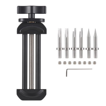 Picture of Andoer Repair Tool Camera Tool with Detachable Flat Pointed Tips for Camera Lens All Metal Lens Repair Set with 6 Tips 8 Screws 1 Hexagon Wrenche for 12-90mm Lens Size Compatible with DSLR Camera