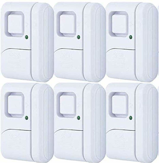 Picture of GE Personal Security Window and Door Alarm, 6 Pack, DIY Protection, Burglar Alert, Wireless Chime/Alarm, Easy Installation, Home Security, Ideal for Home, Garage, Apartment and More,White, 49721