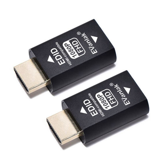 Picture of EVanlak 3rd Generrtion Hdmi Edid Emulator Passthrough Eliminated Emulator Adapter Work with Mac Thunderbolt to HDMI Switches/Extender/AV Receiver/Video Splitters -1920X1080@59hz-2pack