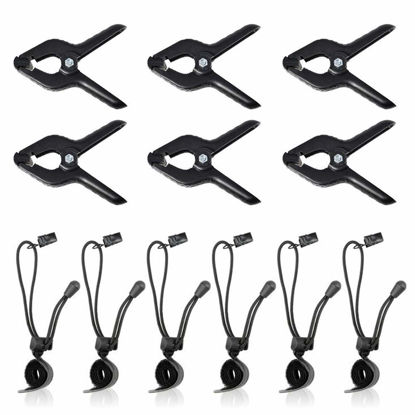 Picture of SLOW DOLPHIN Heavy Duty Spring Clamps and Background Clips for Muslin Backdrop, Photo Studio, Photography Backdrop Support（12 pcs）