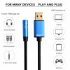 Picture of LZYCO USB to Audio Jack,USB to 3.5mm Jack Audio Adapter,3.5mm to USB, USB Sound Card,USB to Headphone Jack Adapter with 3.5mm Aux Stereo Converter for PS4/PS5/PC/Laptop,with Built-in Chip（4ft ，Blue