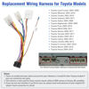 Picture of Jayubien Radio Wiring Harness for Toyota ISO Wire Harness Replacement 16Pin Android Car Stereo Adapter with 20Pin SWC Plug Reverse Cable Butt Connector 2012 and Below