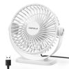 Picture of TriPole Small Desk Fan USB Powered Personal Fan 3 Speeds Strong Airflow Mini Fan 360°Rotation Portable Fan 5.1 Inch Table Fan for Home Office Bedroom Desktop, White, 4.9ft Cable