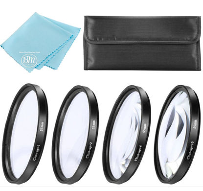 Picture of 40.5mm Close-Up Filter Set (+1, 2, 4 and +10 Diopters) for Sony ZV-E10, Alpha A5000, A5100, A6000, A6100, A6300, A6400, A6500, NEX-5TL, NEX-6 Camera with Sony 16-50mm, Alpha A7c with 28-60mm Lens