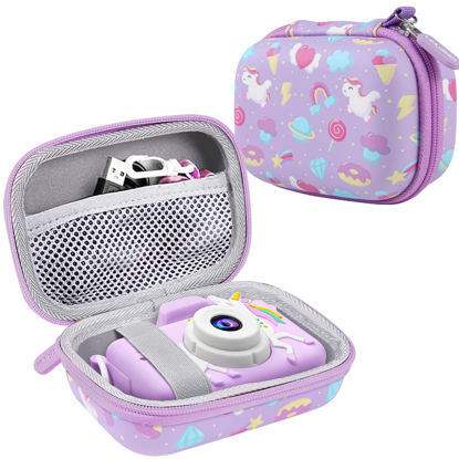 Picture of Leayjeen Kids Camera Case Compatible with Goopow/Dwfit/Slothcloud/Colofree/KIZJORYA Kids Camera Toys and Children Digital Video Camera,Best Birthday Festival Gift-Purple Unicorn(Case Only)