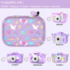 Picture of Leayjeen Kids Camera Case Compatible with Goopow/Dwfit/Slothcloud/Colofree/KIZJORYA Kids Camera Toys and Children Digital Video Camera,Best Birthday Festival Gift-Purple Unicorn(Case Only)