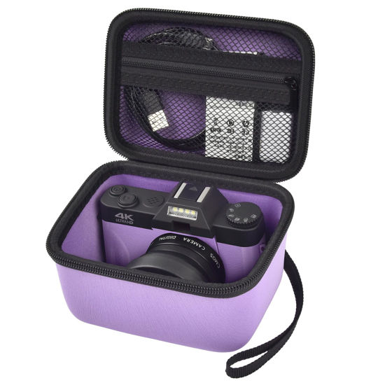 Picture of Vlogging Camera Case Compatible with brewene/for Femivo/for KVUTCIEIN/for Duluvulu 4K 48MP Digital Cameras for Youtube. Vlog Camera Carrying Storage for Lens, Cable and Other Accessories - Purple