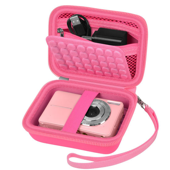 Picture of Boobowl Digital Camera Case Compatible with Yifecial/for EROOLU/for VAHOIALD/for Kaisoon/for Kodak Pixpro/for Canon PowerShot ELPH 180 190/ for Sony DSCW800 DSCW830 Kids Cameras -Deep Pink