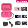 Picture of Boobowl Digital Camera Case Compatible with Yifecial/for EROOLU/for VAHOIALD/for Kaisoon/for Kodak Pixpro/for Canon PowerShot ELPH 180 190/ for Sony DSCW800 DSCW830 Kids Cameras -Deep Pink