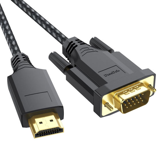 Picture of DteeDck HDMI to VGA Cable 3ft, HDMI-to-VGA Male to Male Active Converter Connector Cord for Monitor Projector HDTV Laptop Desktop...