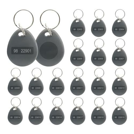 Picture of RFID Key Fobs Writable, HID 125KHZ 26 Bit Keyfobs Proximity Fob RFID Key Fob Id Card Token Tags Prox Key ISO-Prox 1346 1386 1326 H10301 Access Control Systems KeyTags (Gray,50)