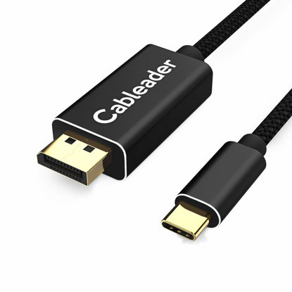 Picture of USB C to DisplayPort Cable 4K@60HZ 2K@144HZ，Thunderbolt 3 to dp Compatible for MacBook pro/MacBook air/ipad pro/Surface Book/xps/Galaxy Note/Mate and More Black 6Ft