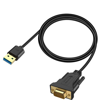 Picture of LBSC USB to VGA Adapter for Monitor，USB to VGA Adapter，USB 3.0 to VGA Male 1080P Monitor Display Video Adapter/Converter Cord,Compatible with Mac OS Windows XP/Vista/10/8/7, 5FT