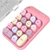 Picture of MOWUX Wireless Number Pads, Cute Colorful Numeric Keypad Numpad Portable 2.4 GHz Financial Accounting Number Keyboard Extensions, 18 Key Number Numpad for Laptop Desktop, PC (Pink)