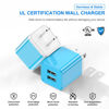 Picture of iPhone Charger and Wall Plug, [Apple MFi Certified] 2Pack 6ft Lightning Cable Cord with 2.4A Fast Dual Port USB Charging Adapter Block Box for iPhone 14/13 Pro Max/12/11/XR/XS/8/7/6S Plus/SE/5C Blue