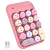 Picture of MOFII Wireless Number Pads - Pink Numeric Keypad 18 Keys USB 2.4G Round Keycap Colorful Extensions Keypads, Financial Accounting Portable Numpad 10 Key for Laptop/PC/Notebook/Surface Pro