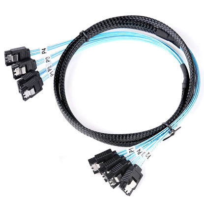 Picture of ADCAUDX SATA-III Cable-1M, 4Pcs/Set-SATA-6Gbps HDD-SDD Data-Cable Replacement for Server Bitcoin Computer SSD HDD CD DVD Drives Raid (3.3FT)