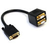 Picture of StarTech.com 1 ft. VGA to VGA Splitter Cable - M/F Dual Monitor Video Cable Splitter (VGASPL1VV) Black