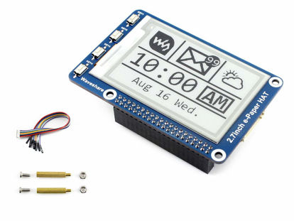 Picture of 264x176 Resolution 2.7 Inch e-Paper Display HAT E-Ink Screen LCD Module SPI Interface with Embedded Controller for Raspberry Pi 2B 3B 3B+ 4B Zero Zero W/Arduino/STM32/Jetson Nano