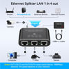 Picture of PVBCTCSID Ethernet Splitter 1 to 4 1000Mbps Internet Splitter LAN Splitter Either Network Splitter Ethernet Switch Suitable for Cat6/7/8 Cable