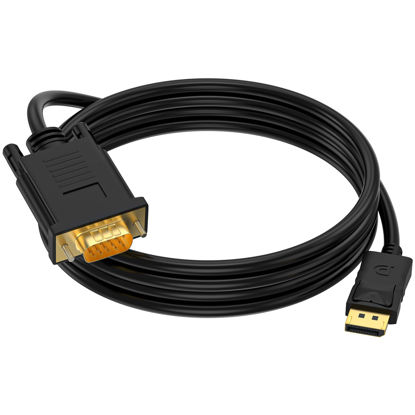 Picture of Seefeful (in) DisplayPort to (Out) VGA Adapter DP to VGA Cable Male to Male Gold-Plated for Computer, Laptop, Monitor, TV, Projector (NOT Bidirectional,) (3 FT-1PACK)