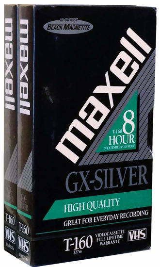 Picture of Maxell T-160 Gx-silver VHS Video Cassette Tape, Two Pack, 8 Hour Recording