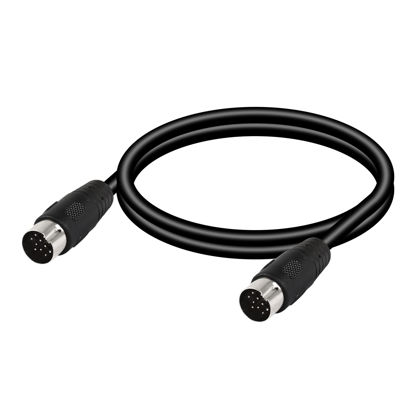 Picture of CERRXIAN DIN 13 PIN Male to Male Electrical Signal Control Cable, UL2919 OD9.0MM 13 PIN Extension Cable (M-M) (1m Black)