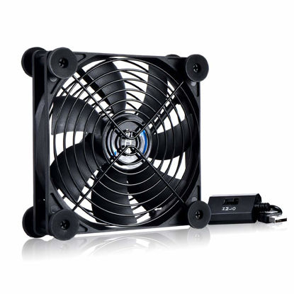 Picture of SCCCF Quiet 120mm USB Fan, 5V USB Portable Cooling Fan for Flat Panel TV Receiver Router DVR Playstation Xbox Computer Cabinet Cooler