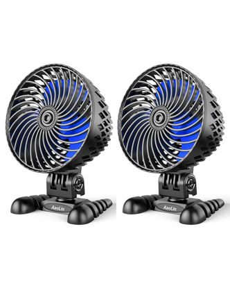 Picture of AaoLin 2 Pack USB Desk Fan, Table Fan with CVT Variable Speeds, Quiet Portable, Desktop Mini Personal Fan for Room, Home, Office