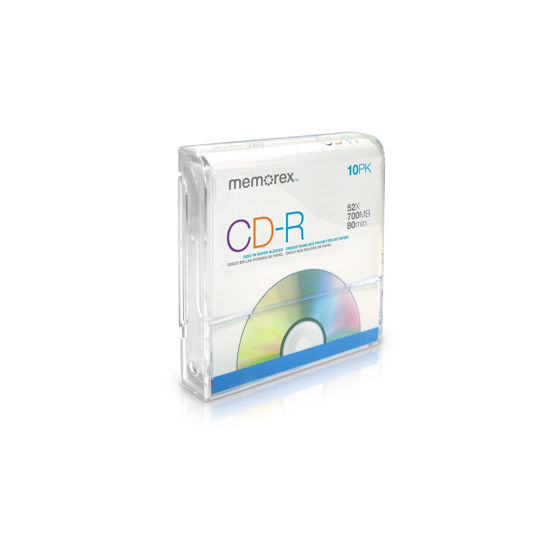 Picture of Memorex 32020015635 CD-R 52x 700MB 80 Min Discs in Paper Sleeves, 10 Pack