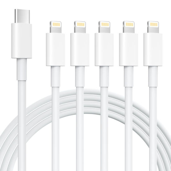 Picture of iPhone Charger 5 Pack 6FT USB C to Lightning Cable【Apple MFi Certified】iPhone Charger Fast Charging iphone lightning cable iphone charger cord for iPhone 14/13/12/12 Pro Max/11/Xs Max/XR/X,AirPods Pro