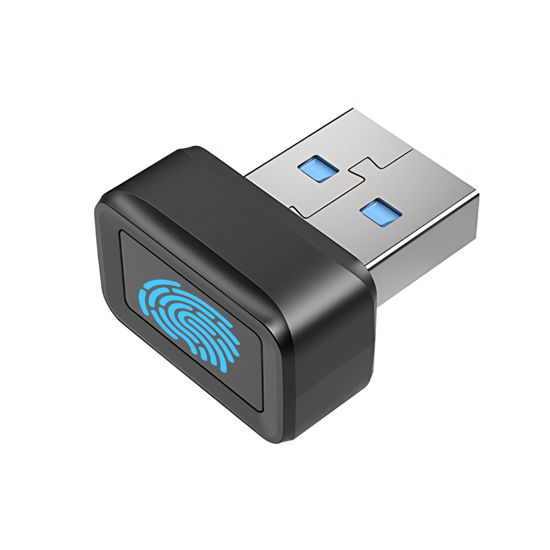 Picture of USB Fingerprint Reader, 360° Detection Mini Fingerprint Scanner 0.5s Touch Speedy Matching Portable Biometric Scanner USB Security Key for Password and File Encryption