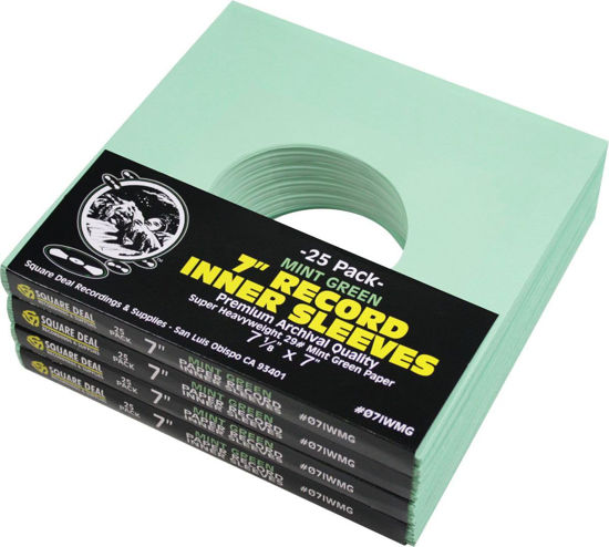 Picture of (100) 7" Vinyl Record Inner Sleeves with Hole - Mint Green - Archival Quality - 07IWMG