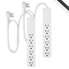 Picture of GE Pro 6-Outlet Surge Protector 2 Pack, 2 Ft Extension Cord, 620 Joules, Power Strip, Flat Plug, Integrated Circuit Breaker, Wall Mount, UL Listed, White, 46867