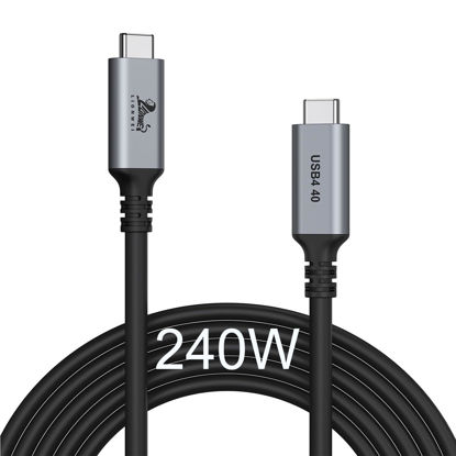 Picture of LIONWEI 6Ft USB4 Cable for Thunderbolt 4 Devices, 240W 40Gbp USB C Cable 8K Display/Dual 4K, Compatible with Thunderbolt 3/4 Devices, USB4 Cable for MacBook, Hub, Docking