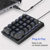 Picture of Rottay Number Pad, Mechanical USB Wired Numeric Keypad with Blue LED Backlit 22 Key Numpad for Laptop Desktop Computer PC Black (Blue switches)