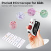 Picture of 60x-120x Mini Pocket Microscope for Kids Adults, Portable Handheld Microscope with 5 Microscope Slides, Miniscope for Kids Adults Science Lab (White & Black)