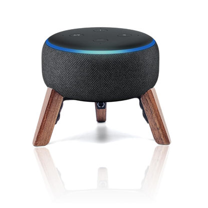 Picture of Real Wood Stand for Echo dots 3rd Gen Smart Speaker (2018),Tripod Accessories Protect Alexa Speaker for Better Sound,Secure Stable Sturdy Wooden Mount Holder for E cho dot 3rd (Walnut)