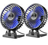 Picture of JZCreater USB Desk Fan, Mini Fan Portable, 3 Speeds Desktop Table Cooling Fan, Plug in Power Fan, Rotation Strong Wind, Quiet Personal Small Fan for Home Desktop Office Travel Bedroom, Black (2Pack)