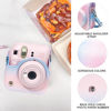 Picture of CAIYOULE for Instax Mini 12 Case, PU Leather Camera Case for Fujifilm Instax mini 12, Precise Hole Pairing Design, Perfect Fit, Mini Album and mini Border Stickers (No Camera) -Bluish pink