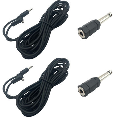 Picture of Jorixxy 2 Pieces 3M/10ft 3.5mm to Male Flash PC Sync Cord Cable with 6.35mm to 3.5mm Adapter for Studio Strobe Trigger Camera Lighting