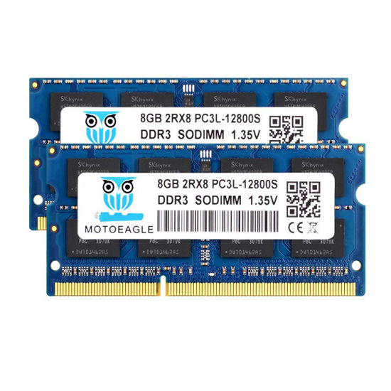 Picture of 8GB DDR3L-1600 SODIMM 16GB Kit (2x8GB) PC3L-12800S DDR3 1600Mhz 2Rx8 1.35V Dual Rank RAM for Laptop