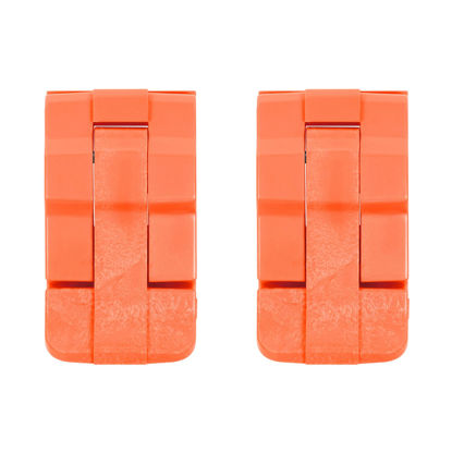 Picture of 2 Pelican Orange Replacement Double Throw Medium Latches. Fits Protector Series.