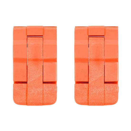 Picture of 2 Pelican Orange Replacement Double Throw Medium Latches. Fits Protector Series.