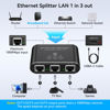 Picture of PVBCTCSID Ethernet Splitter 1 to 3 1000Mbps High Speed Internet Splitter LAN Splitter Ethernet Switch Either Network Splitter Supports Simultaneous Networking of 3 Devices Works with Cat6/7/8 Cables