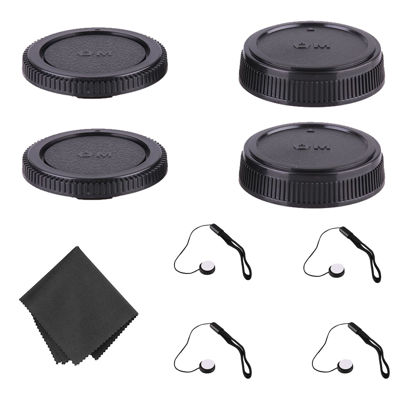 Picture of NEWKS Rear Lens Cap and Body Cap Set Compatible with Olympus OM System fits OM-1, OM-2, OM-3, OM-4, OM-10, OM-20, OM-30, OM-40, OM-G Cameras and OM Lens Systems