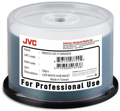 Picture of 100-Pak JVC (Ritek Pro) White Inkjet Hub 52X 80-Min CD-R's in Cakebox (2 x 50-Pak)